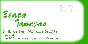 beata tanczos business card